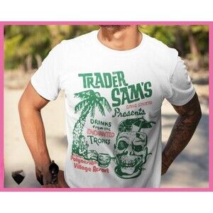 Trader Sams Tiki Shirt Style Polynesian Resort Grogs Grotto Wdw Tee